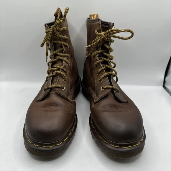 Dr. Martens Doc England RARE  90's Vintage Crazy Horse 1460 Boots UK 5 Sz 6M 7W - Picture 2 of 8